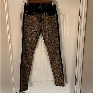 Black jeans with gold detail